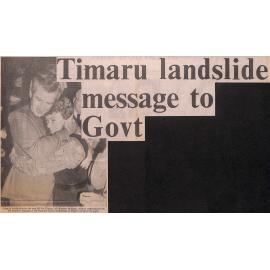 Timaru landslide message to Govt