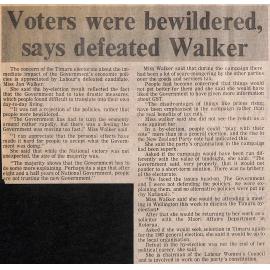 Voters were bewildered, says defeated Walker