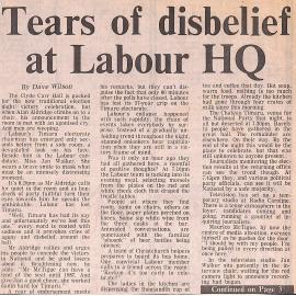 Tears of disbelief at Labour HQ / Political atmosphere tense