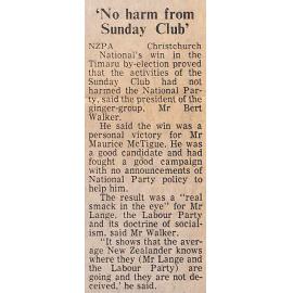  'No harm from Sunday Club'