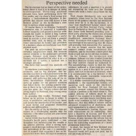 Editorial: Perspective needed