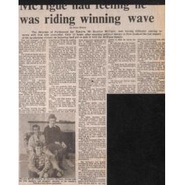 McTigue had feeling he was riding winning wave