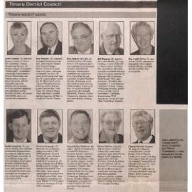 Timaru District Council candidates 1998 local authority elections