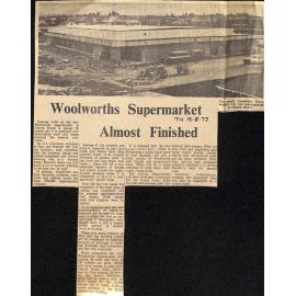 Woolworths Supermarket Almost Finished