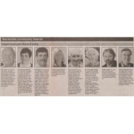 Mackenzie District community board candidates 1998 local authority elections