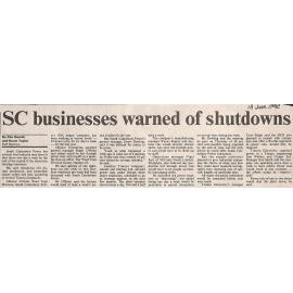 SC businesses warned of shutdowns
