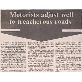 Motorists adjust well to treacherous roads