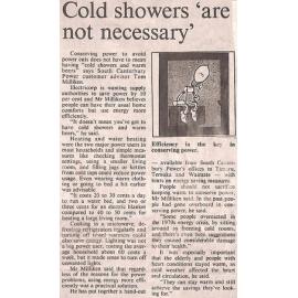 Cold showers 'are not necessary'
