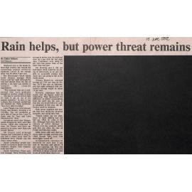 Rain helps, but power threat remains
