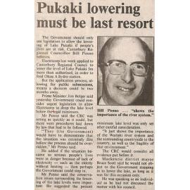 Pukaki lowering must be last resort