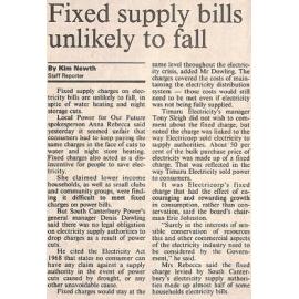 Fixed supply bills unlikely to fall