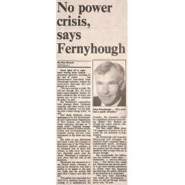 No power crisis, says Fernyhough