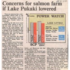 Concerns for salmon farm if Lake Pukaki lowered