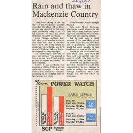 Rain and thaw in Mackenzie Country