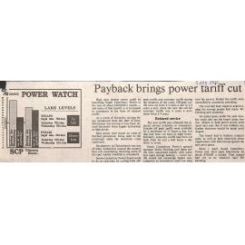 Payback brings back power tariff cut