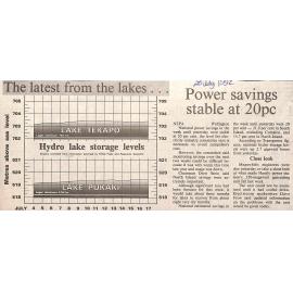 The latest from the lakes… / Power savings stable at 20pc