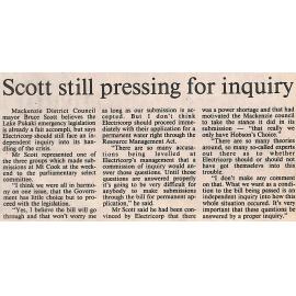 Scott still pressing for enquiry