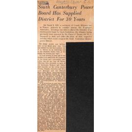 Waimate: South Canterbury Power Board Has Supplied District For 30 Years