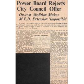 Power Board Rejects City Council Offer: On-cost Abolition Makes MED Extension 'Impossible'