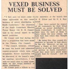 Vexed Business Must Be Solved