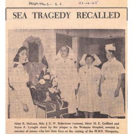 Sea Tragedy Recalled: Three Waimate Nurses Died In Troopship Fifty Years Ago