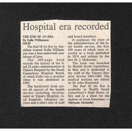 Hospital era recorded