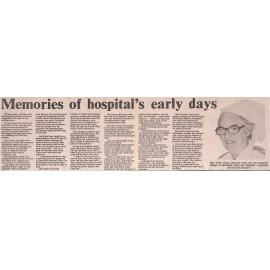 Memories of hospital's early days