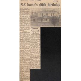 SA home's 60th birthday / Temuka: Pioneer links with home