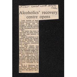 Alcoholics' recovery centre opens
