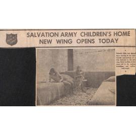 Salvation Army Children's Home New Wing Opens Today