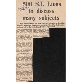 500 SI Lions to discuss many subjects