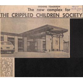 Opening Tomorrow: The new complex for The Crippled Children Society