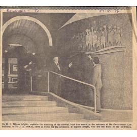 Cast Iron Mural at the entrance to Government Life Insurance Building