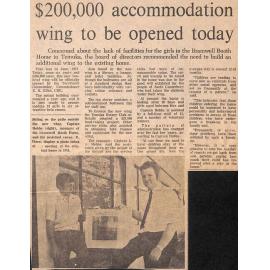 $200,000 accommodation wing to be opened today
