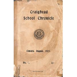 Craighead Diocesan School Chronicle no.1 1921
