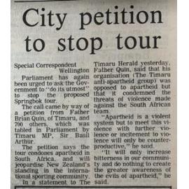 City petition to stop tour