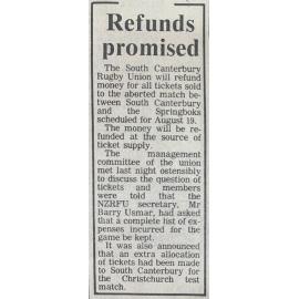 Refunds promised