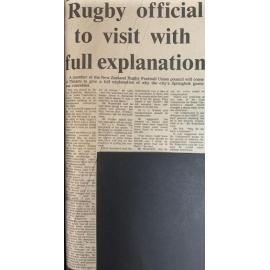 Rugby official to visit with full explanation