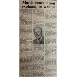 Match cancellation explanation wanted