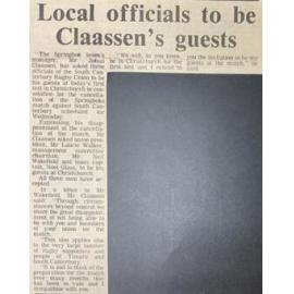 Local officials to be Claassen's guests