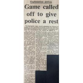 Explanation arrives: Game called off to give police a rest