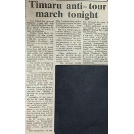 Timaru anti-tour march tonight