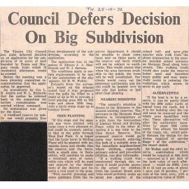 Council Defers Decision On Big Subdivision