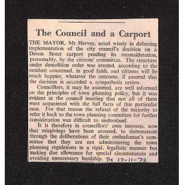 Editorial: The Council and a Carport