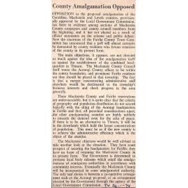 Editorial: County Amalgamation Opposed