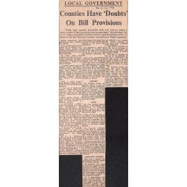 Local Government: Counties Have 'Doubts' On Bill Provisions