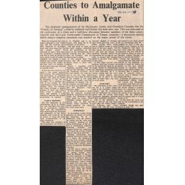 Counties to Amalgamate Within a Year