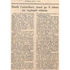 Editorial: South Canterbury must go it alone on regional reform