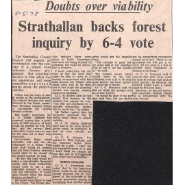 Doubts over viability: Strathallan backs forest inquiry by 6-4 vote