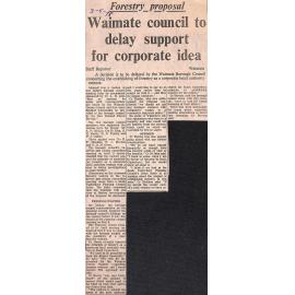 Forestry proposal: Waimate council to delay support for corporate idea